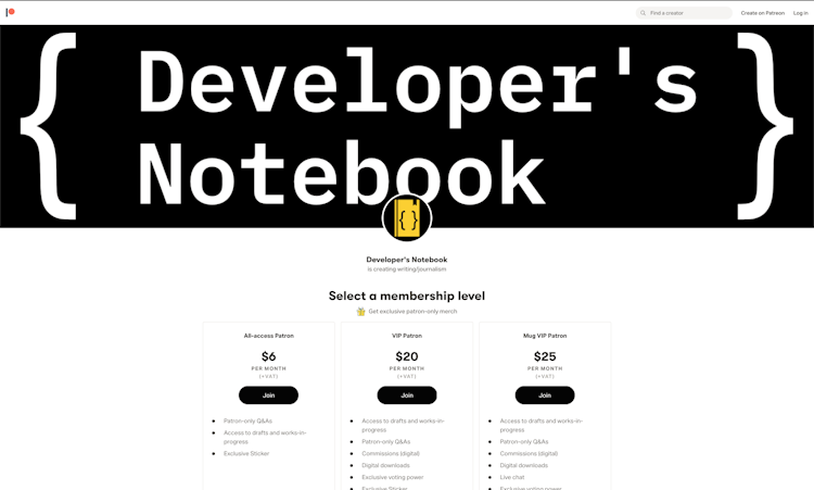 Developer’s Notebook on Patreon