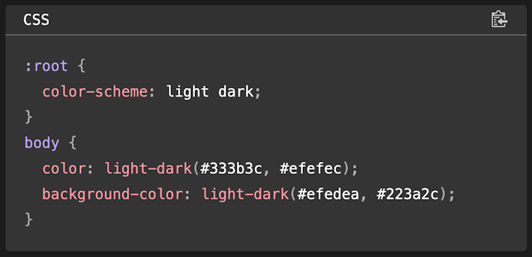 New CSS Function: light-dark()